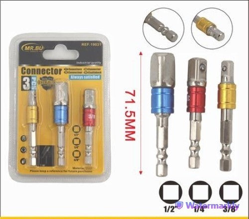 Versatile 3pcs Connector Set (1/2, 1/4, 3/8 inch) in a 12-pack, ideal for secure DIY and professional project connections.