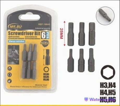 Screwdriver Bit set of 12 with 25MM H3-H4-H5-H6 bits, ideal for professionals and DIY projects. Durable and versatile.