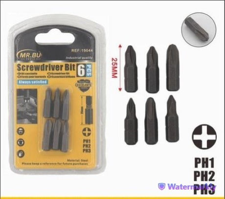 High-quality 25MM screwdriver bits in Philips sizes PH1, PH2, and PH3, durable, precision-engineered, and versatile for various tasks.