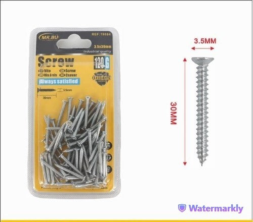 Pack of 12 durable screws (3.5*30MM) for woodworking, automotive, and DIY projects, ensuring a reliable hold.