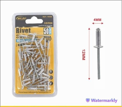Durable 4*12MM rivets in a pack of 12, perfect for DIY, woodworking, and metalworking projects.