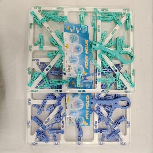 Laundry Drying Clip Rack (24Pcs) - Pack of 6