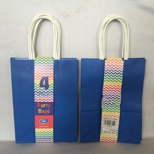Set of 4 blue gift bags, 15*21*8cm each, perfect for birthdays and special occasions, crafted for durability and elegance.
