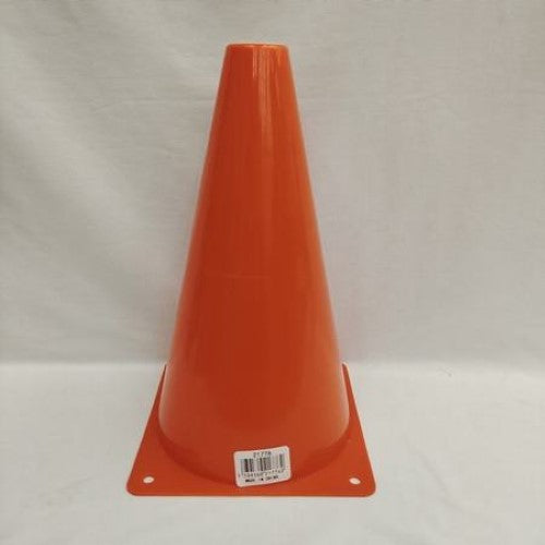 Colorful 23cm training cones - pack of 12, ideal for drills, boundary marking, and agility training in various sports.