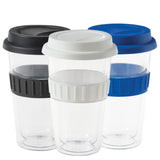 Plastic Double-Walled Mug - White