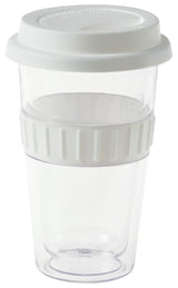 Plastic Double-Walled Mug - White