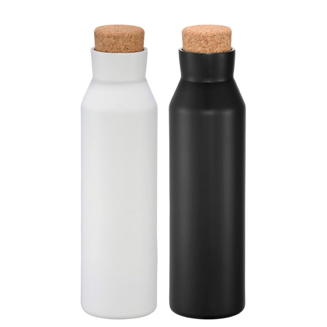 Norse Copper Vac Bottle in elegant white, double-walled stainless steel, insulated for 12 hours hot, 48 hours cold.