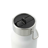Thor Copper Vacuum Bottle in White, 740ml, features double-walled stainless steel, copper lining, and integrated straw for on-the-go hydration.