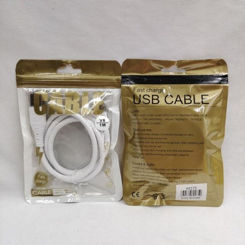 V8 Lightning Cable 1M pack of 6, durable, tangle-free design for fast charging iPhones, iPads, and iPods.