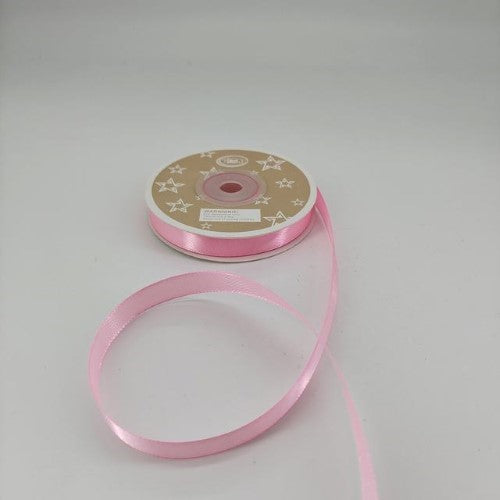 Satin Ribbon 1cm ( 22m  - Pink  NO 147) - Pack of 6