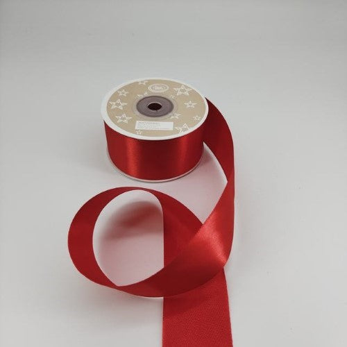 Satin Ribbon 3.8cm (22m - Red) - Pack of 6