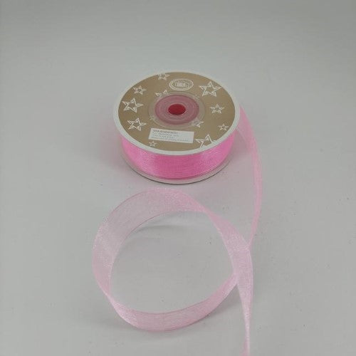 Organza Ribbon 2cm  ( 22m - Light Pink) - Pack of 6