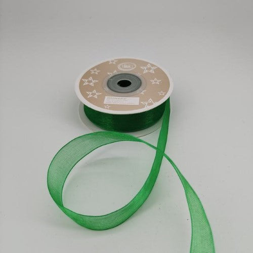 Organza Ribbon 2cm  ( 22m - Green) - Pack of 6