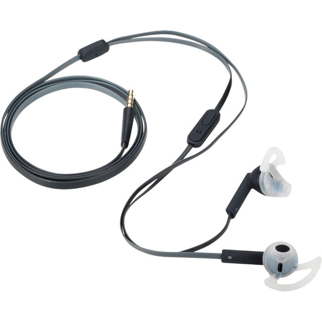 Armor Waterproof Sport Earbuds with ergonomic design, built-in mic, tangle-free cable, and waterproof protection for active lifestyles.