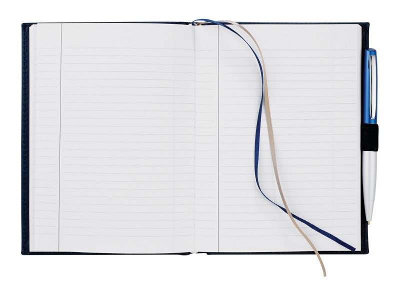 Elegant Pedova Bound JournalBook with Italian Ultrahyde cover, 125 sheets of lined paper, and practical elastic pen loop.