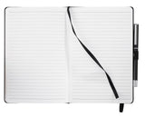 Elegant Pedova Pocket Bound JournalBook featuring Italian Ultrahyde cover, elastic closure, pen loop, and 80 lined pages.