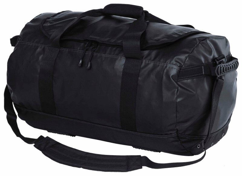 Durable Marine Sports Bag, 77L, water-resistant, with wide zip opening, multiple compartments, and reinforced handles for aquatic adventures.