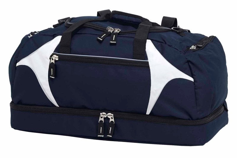 Spliced Zenith Sports Bag - Dark Blue/White