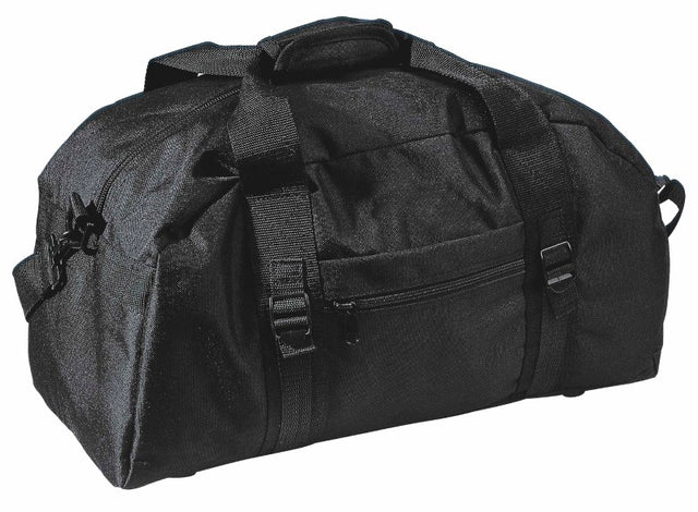 Durable black Trekker Sports Bag with spacious compartments, adjustable strap, and convenient pockets for outdoor adventures.
