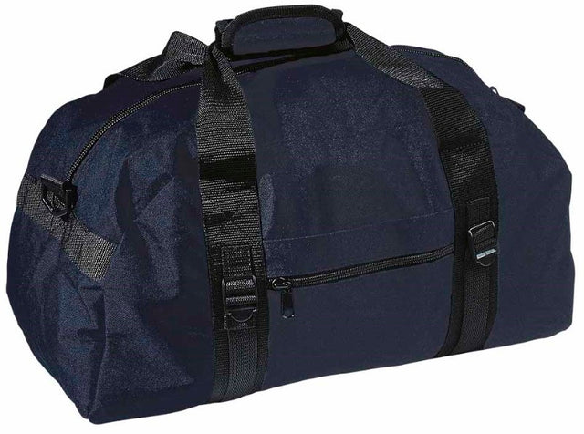 Durable dark blue Trekker Sports Bag with spacious compartment, adjustable strap, and quick access pocket for outdoor adventures.