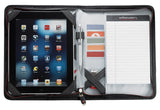 Sleek and durable Elleven iPad Cover with front zip pocket, organizer, and writing pad for professionals on the go.