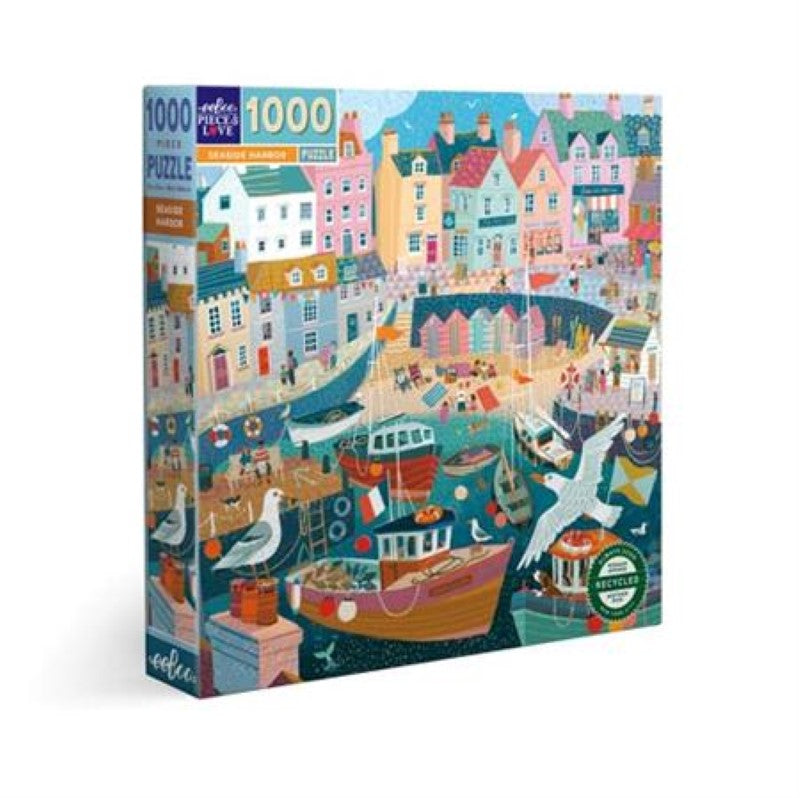 Puzzle - eeBoo Seaside Harbor Sq (1000pcs)
