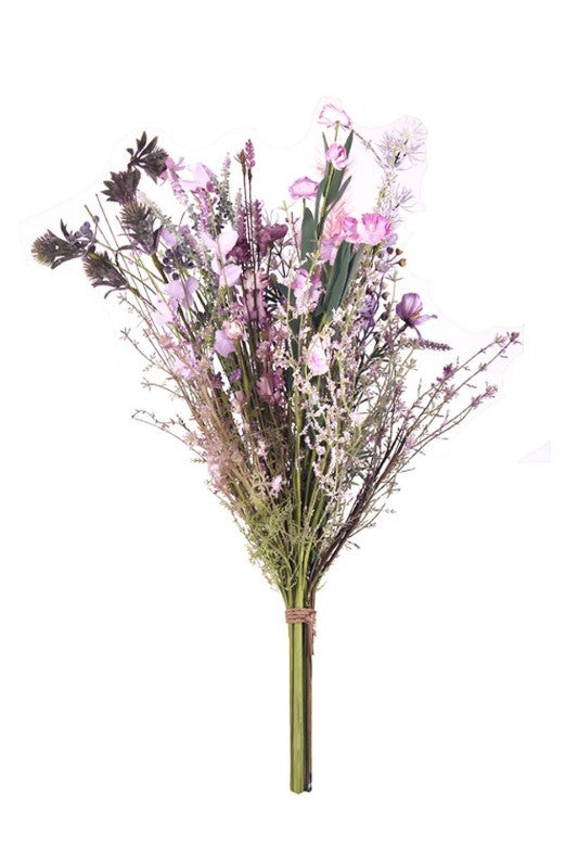 Artificial assortments of pink and purple field flowers, 60cm long, perfect for vibrant home decor and easy arrangements.