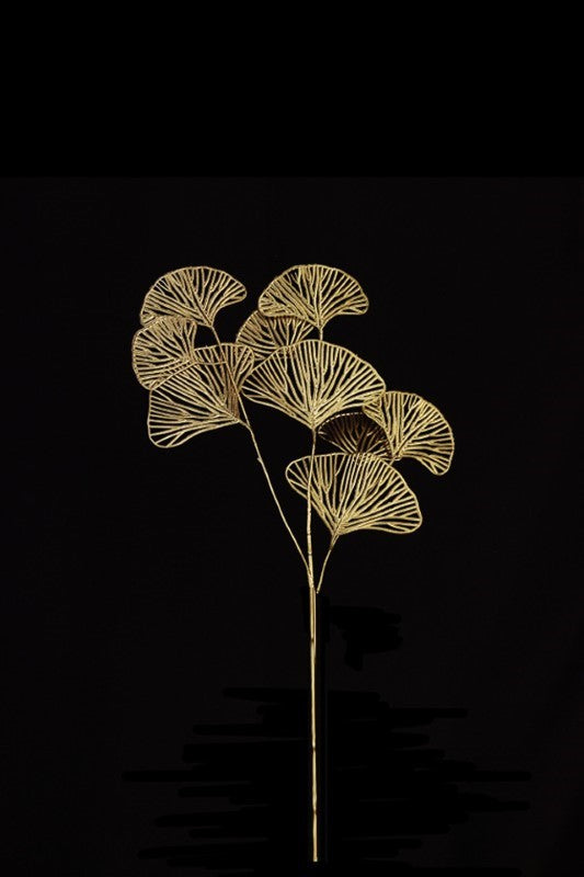 Set of 4 elegant skeleton Ginko leaves, 68cm high, perfect for enhancing decor in Art Nouveau or vintage styles.