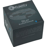 iFidelity Blurr Bluetooth Earbuds in an elegant case, featuring 6 hours playback, built-in mic, and customizable fit.