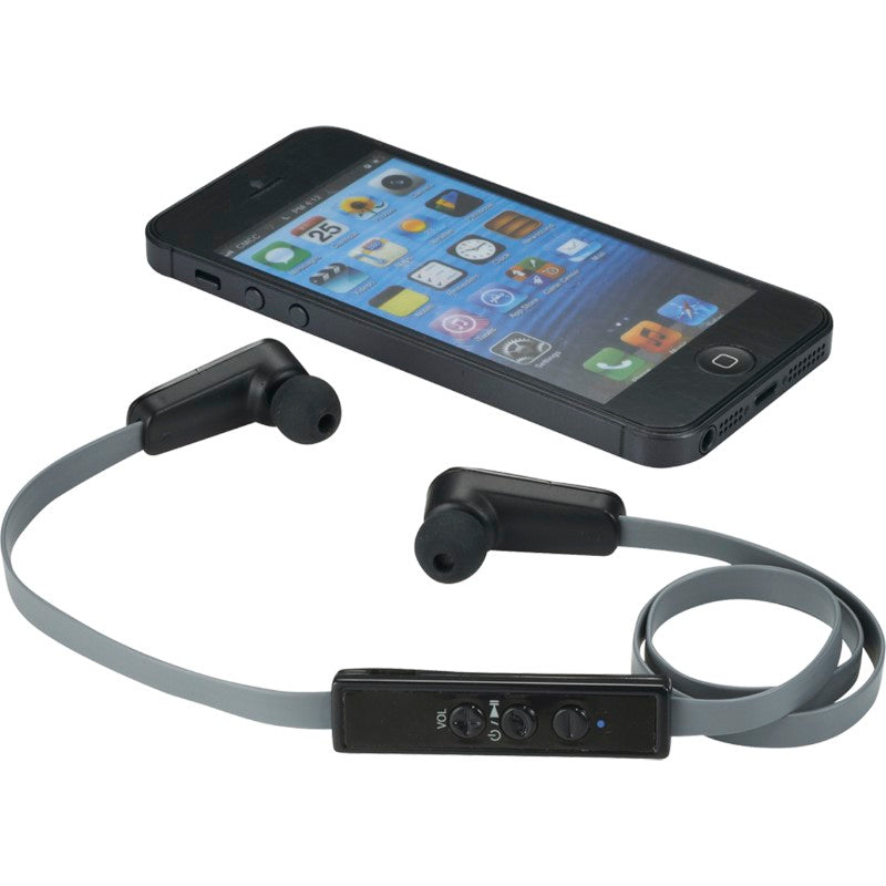 iFidelity Blurr Bluetooth Earbuds with 6-hour playback, built-in mic, removable ear hooks, and stylish carrying case.