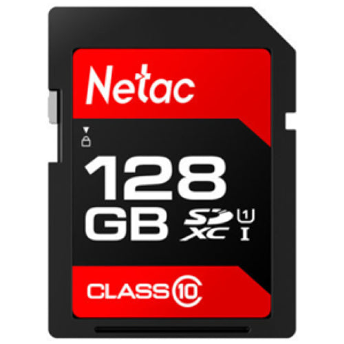 Netac P600 SDHC U1/C10 Card 128GB, premium storage with 80MB/s speed, ideal for cameras and high-resolution media.