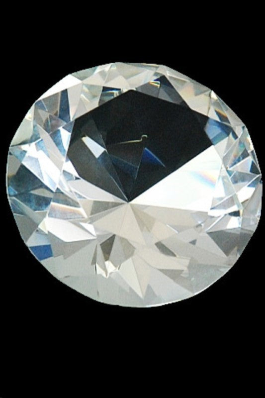 Set of 6 K9 Crystal Diamonds, 80mm each, reflecting light beautifully for luxurious event decor and centerpieces.
