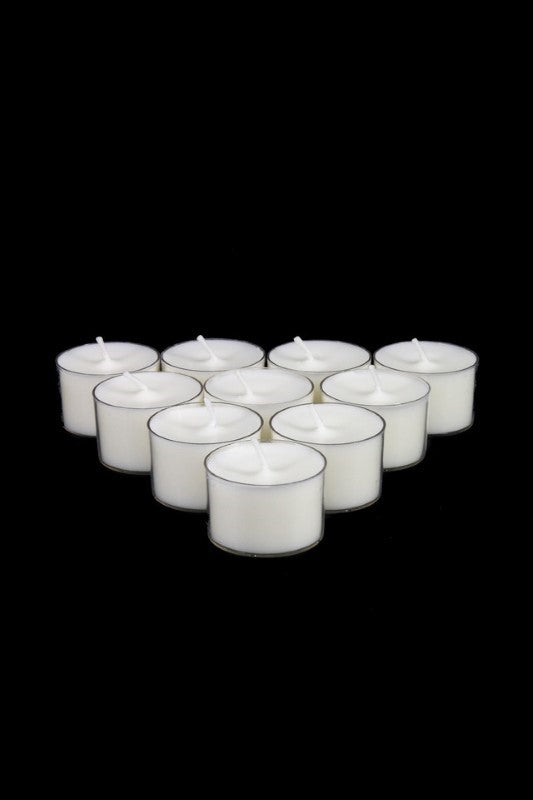 50 Clear Case Tealight Candles (28G)