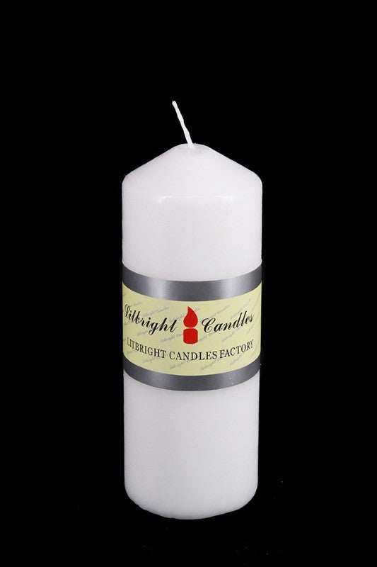 Set of 48 modern white unscented pillar candles, each 50D x 155mmH, perfect for creating a warm, inviting ambiance.