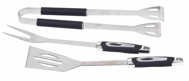 Premium BBQ Grill Tool Set with stainless steel utensils, carry bag, and adjustable strap for grilling excellence.