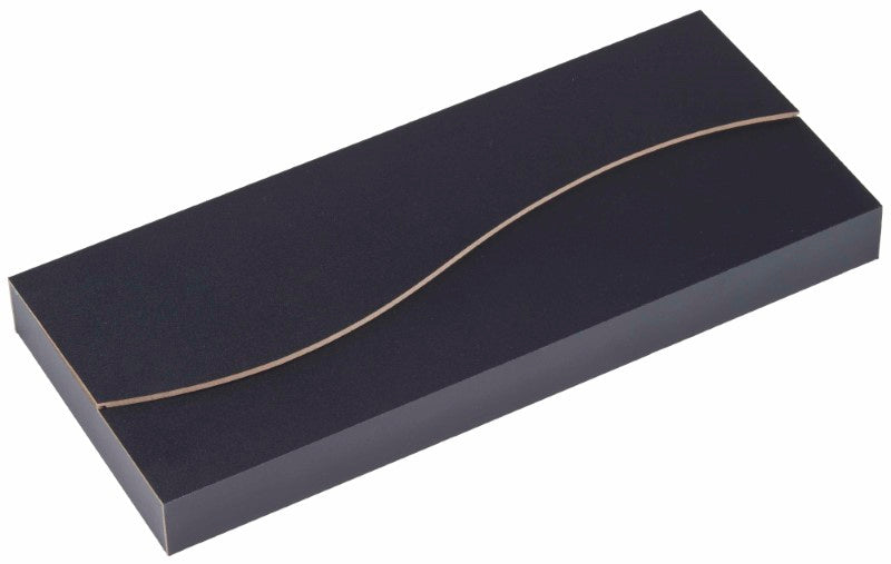 Premium 3-piece stainless steel carving set with chef's knife, carving fork, and sharpener, housed in an elegant black box.
