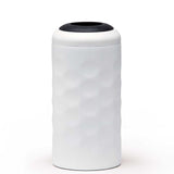 Freddo Wine Cooler - White: sleek stainless steel design, vacuum insulated for 6-hour chill, with twist-on lid for easy pouring.