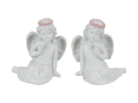 12cm angel ornaments with rose headbands, perfect for Christmas tree decor, pack of 4, elegant and heartfelt.