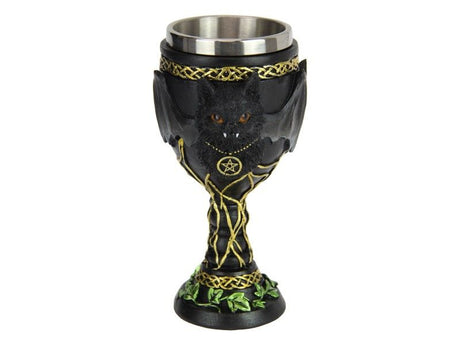 Set of 2 whimsical 18cm goblets featuring a cat witch, perfect for Halloween decor and serving festive drinks.