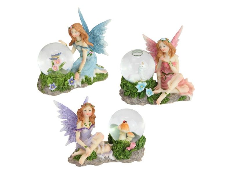 Ornament - 12cm Sitting Fairy Water Ball  - Pack of 3