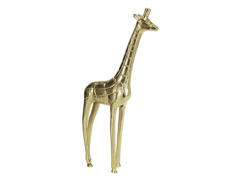 Elegant 36cm gold metal giraffe ornament, perfect for modern home decor and a stylish statement piece.