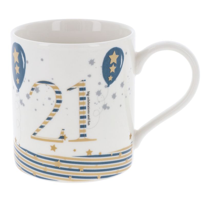 Set of 2 Rush Birthday Men's 21st Mugs, featuring festive designs for celebrating a milestone birthday in style.