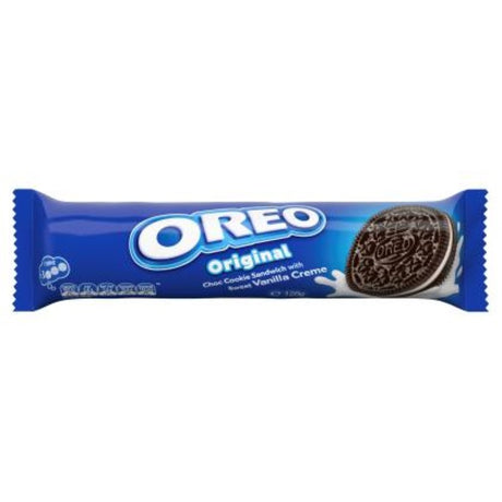 Oreo Vanilla Original cookies, classic chocolate sandwich with creamy vanilla filling, perfect for sharing and snacking.