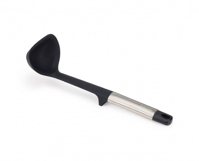 Joseph Joseph Elevate Silicone Ladle with deep silicone head, stainless-steel handle, and smart Elevate technology for hygienic cooking.