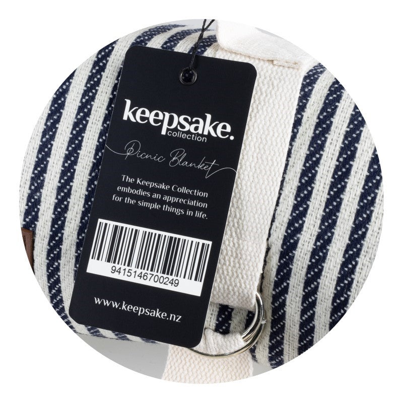 Picnic Blanket - Keepsake (Natural/Navy)