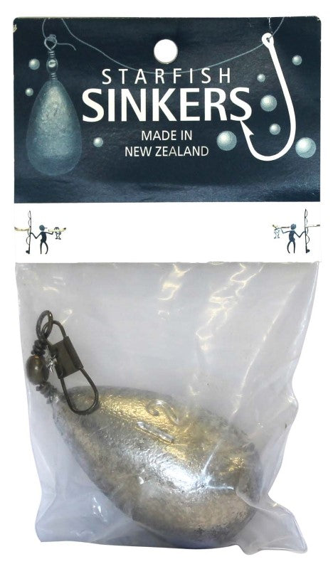 Starfish Clipon Sinker Packet 12oz, versatile sinkers for trolling or bottom fishing, designed for easy attachment and snag-free use.