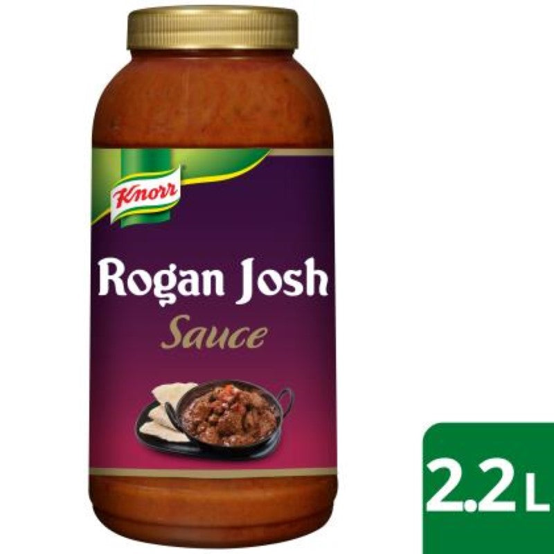 Rich tomato-based Knorr Pataks Sauce Rogan Josh - 2.2KG with aromatic spices for authentic Indian cuisine in minutes.