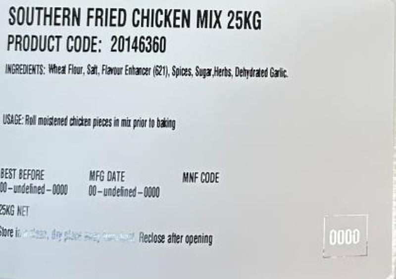 Chicken Mix Southern Fried - Kerry - 25KG