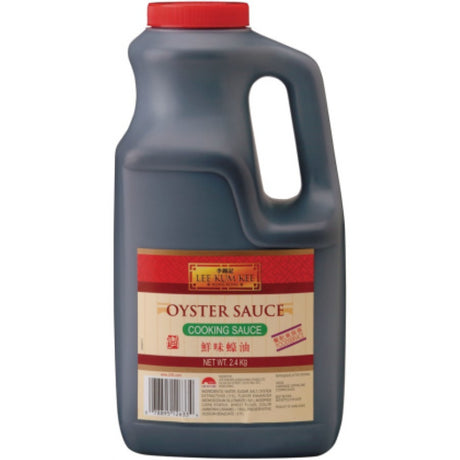 Lee Kum Kee Oyster Sauce 2.4KG bottle, rich umami flavor for stir-fries, barbecues, and marinades.