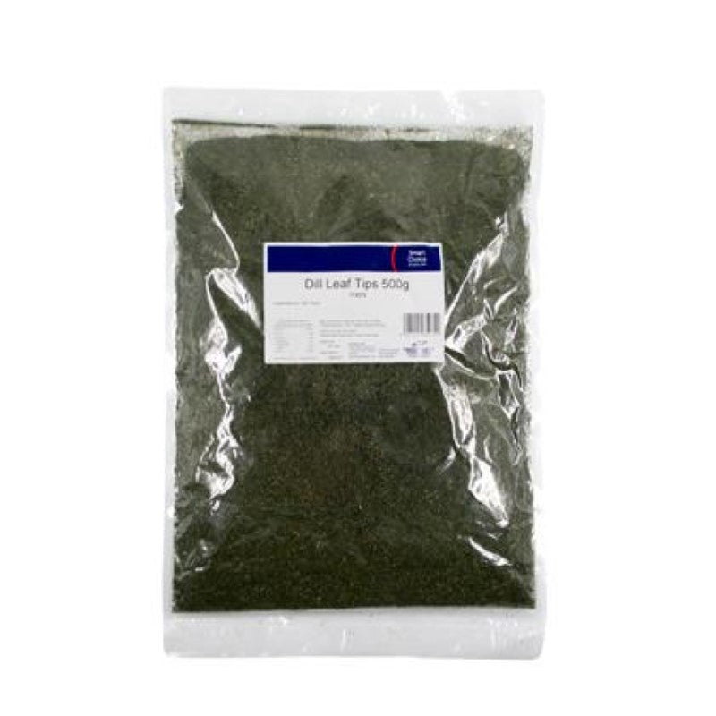 Premium steam-treated dill leaf tips from Serbia, perfect for enhancing fish, chicken, and sauces. 500g pack.